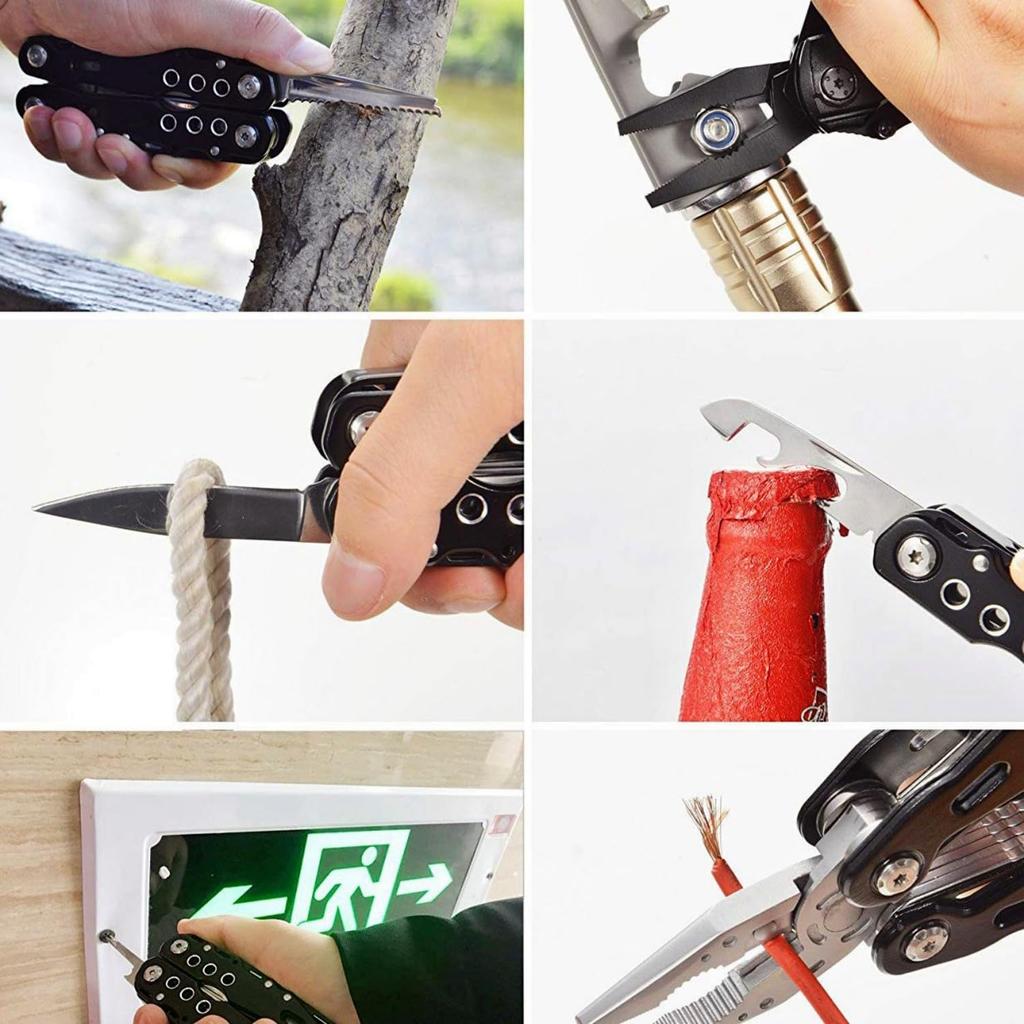 Outdoor Folding Multi-Pliers Stainless Steel Portable Emergency Survival Knife Clamp for Hunting Hiking Camping Rescue Equipment