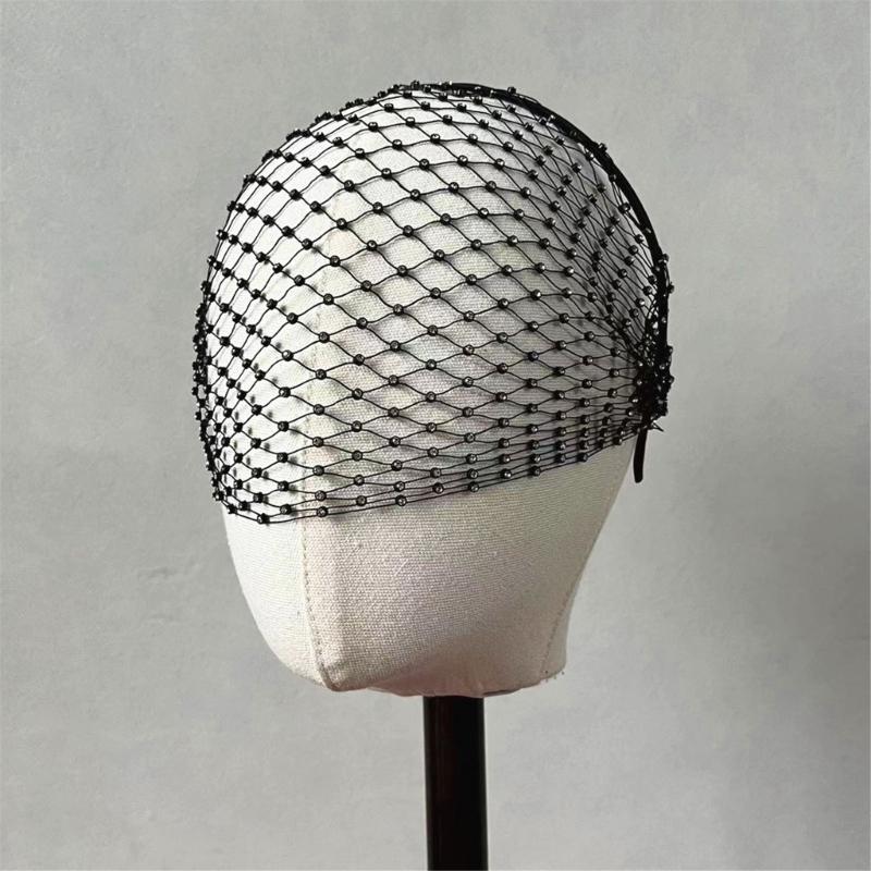 Kreatives Netz-Gesichtsschleier-Stirnband Stilvolles Kopfschmuckstück Funkelnde Braut-Strasssteine Für Brautparty Hochzeitsaccessoires