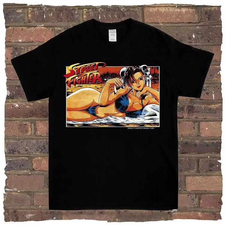 Classic Action Game Arcade Short Sleeve Printed Cotton T-Shirt Vintage High Street Top Casual Loose Streetwear Unisex
