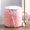 400ML Twelve Constellation Marble Cup with Cover Long Spoon Ceramic Party Tableware Set Porcelain Breakfast Coffee Mug Cup