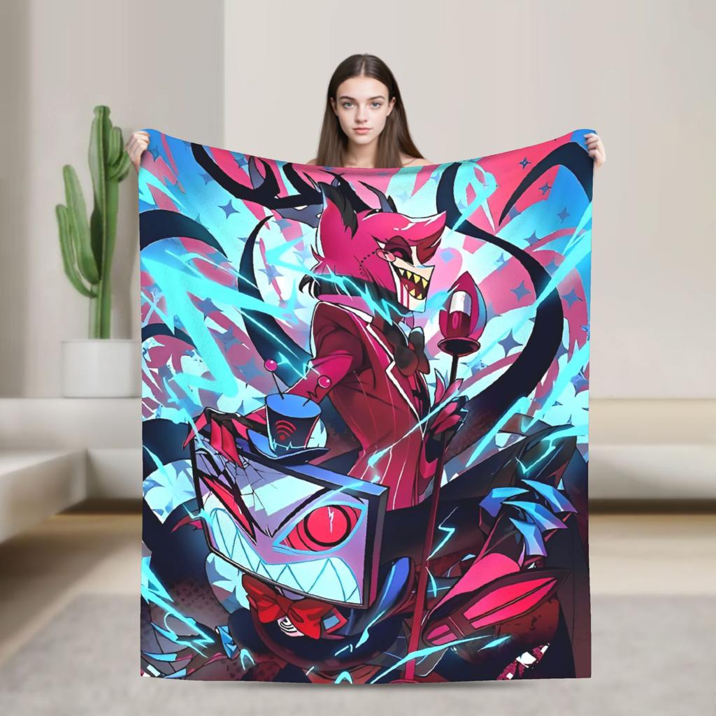 VOX H-Hazbin Hotel Alastor Game Flannel Blankets Super Soft Throw Blanket for Home Decor Office Print Bedspread Sofa Bed Cover