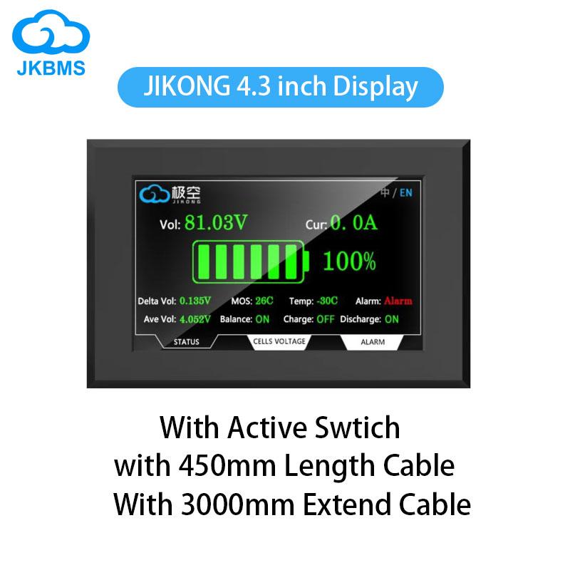 JIKONG BMS LCD Display 2.3 4.3 Inch Lithium Battery Smart Bms Accessories Intelligent Battery Level Indicator JIKONG BMS Monitor