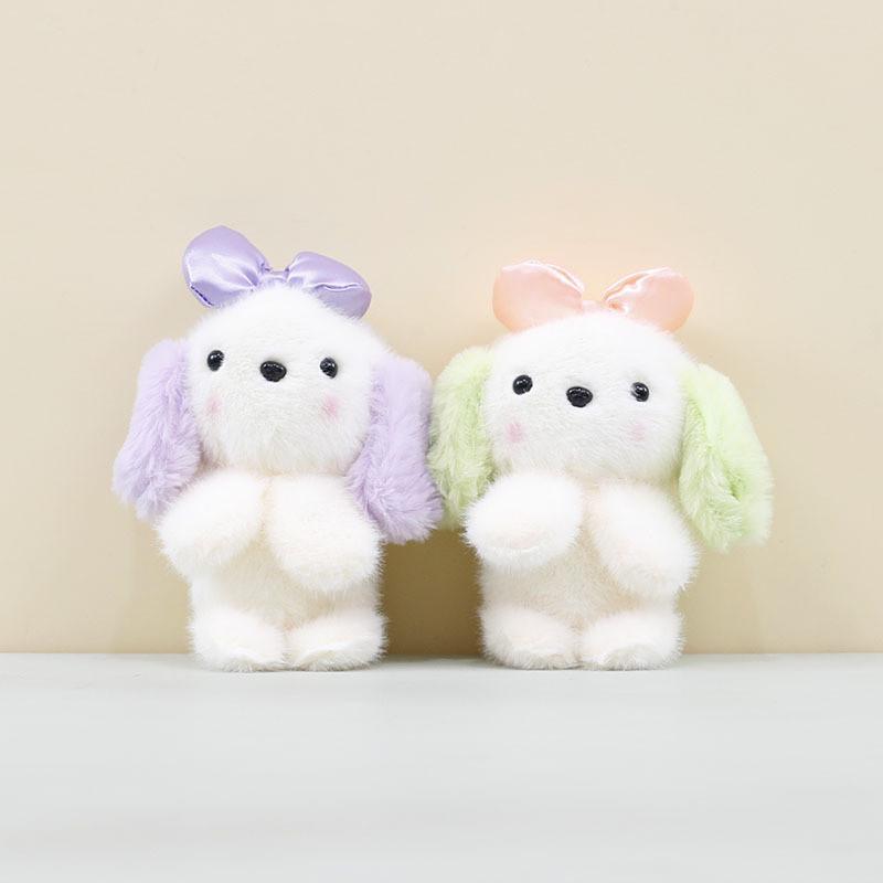 Bow Cute Rabbit Keychain Cartoon Child Schoolbag Decorative Pendant Plush Doll