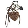 Cute Woven Rope Leopard Print Pendant Handmade Furry Ball Keychain Love Design Keychain Pendant
