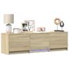 TV Stand with LED Lighting Sonoma Oak Finish 140 x 34 x 40 cm