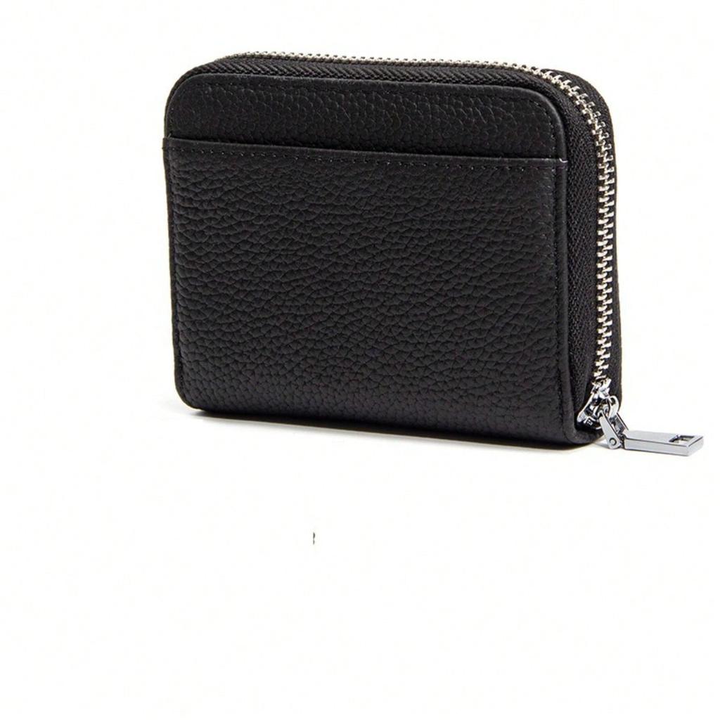 Leather Women's Wallet Short FRID Anti Demagnetization Wire Grid Coin Wallet Men's Card Bag