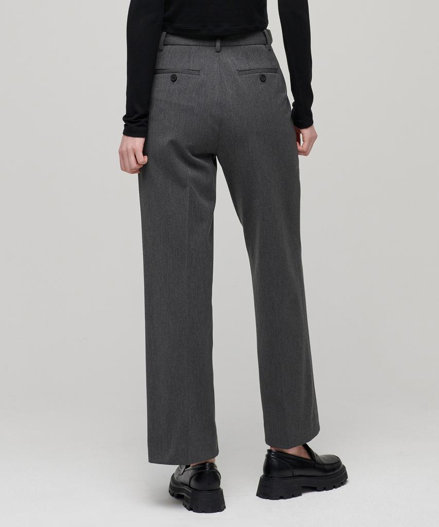 MUSINSA STANDARD WOMAN Women'S Heavyweight Fleece-Lined Straight Hidden Elastic Waist Slacks [Medium Gray]