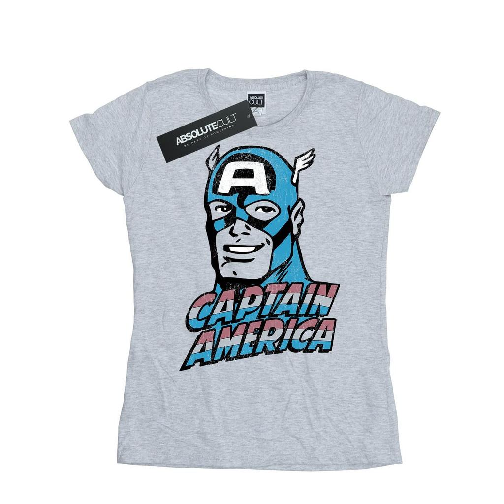 Marvel Womens/Ladies Captain America Distressed Cotton T-Shirt