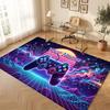 Neon Colorful Theme Crystal Velvet Floor Rug Personalized Custom Name Text Warm Carpet Home Decoration