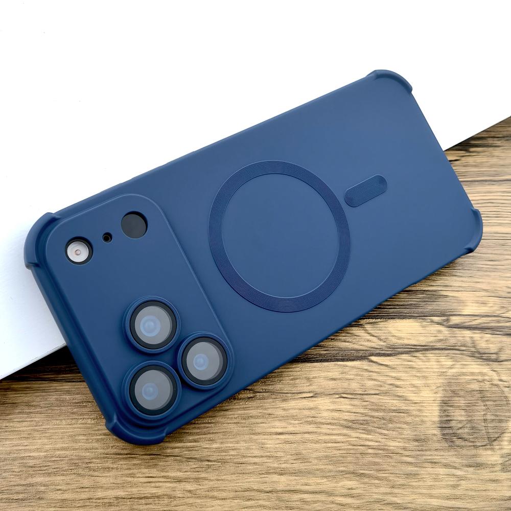 Luxury Shockproof AirBag Soft Magsafe Case For iPhone 17 Air 16 15 14 13 12 Pro Max 17Pro iPhone17 16Pro Wireless Charge Cover