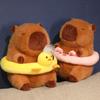 Capybara Cute Plush Toy With Detachable Swim Ring Soft Stuffed Animal Doll