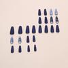 Retro Gestreift Feiner Glitzer Peeling Blau Abnehmbare Nagel Aufklebenägel