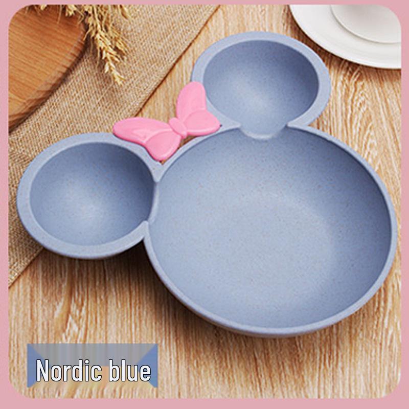 Kids' Wheat Straw Divided Plate - Cartoon Design, Creative Mealtime Tableware, Ideal for Kindergarten & Personalized Gifts