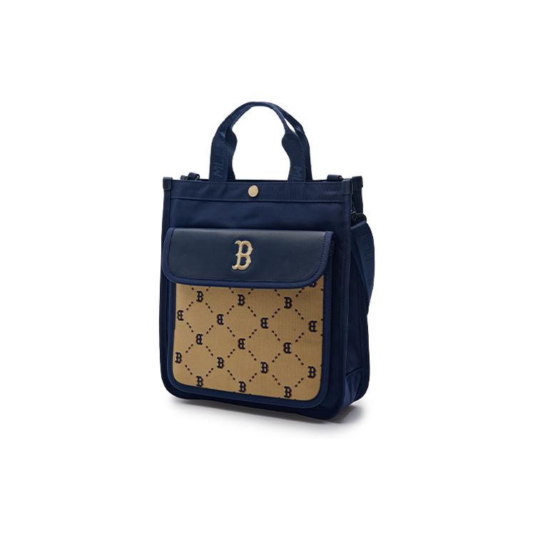 MLB Cotton Polyester Crossbody One Shoulder Handbag Regular Men's Marine Blue Brown (Unisex) Handbags 7AUBMD24N 43BGS