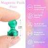 90 PCS Colorful Strong Magnetic Push Pin Magnets, 9 Assorted Color Magnetic Push Pin Magnets for Office, Classroom, Kitchen Home and School, Map