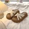 Thick-bottomed Cool Slippers Women's Summer Outer Wear 2025 New Versatile Fashion Cross Fairy with Skirt Beach One-word Slippers