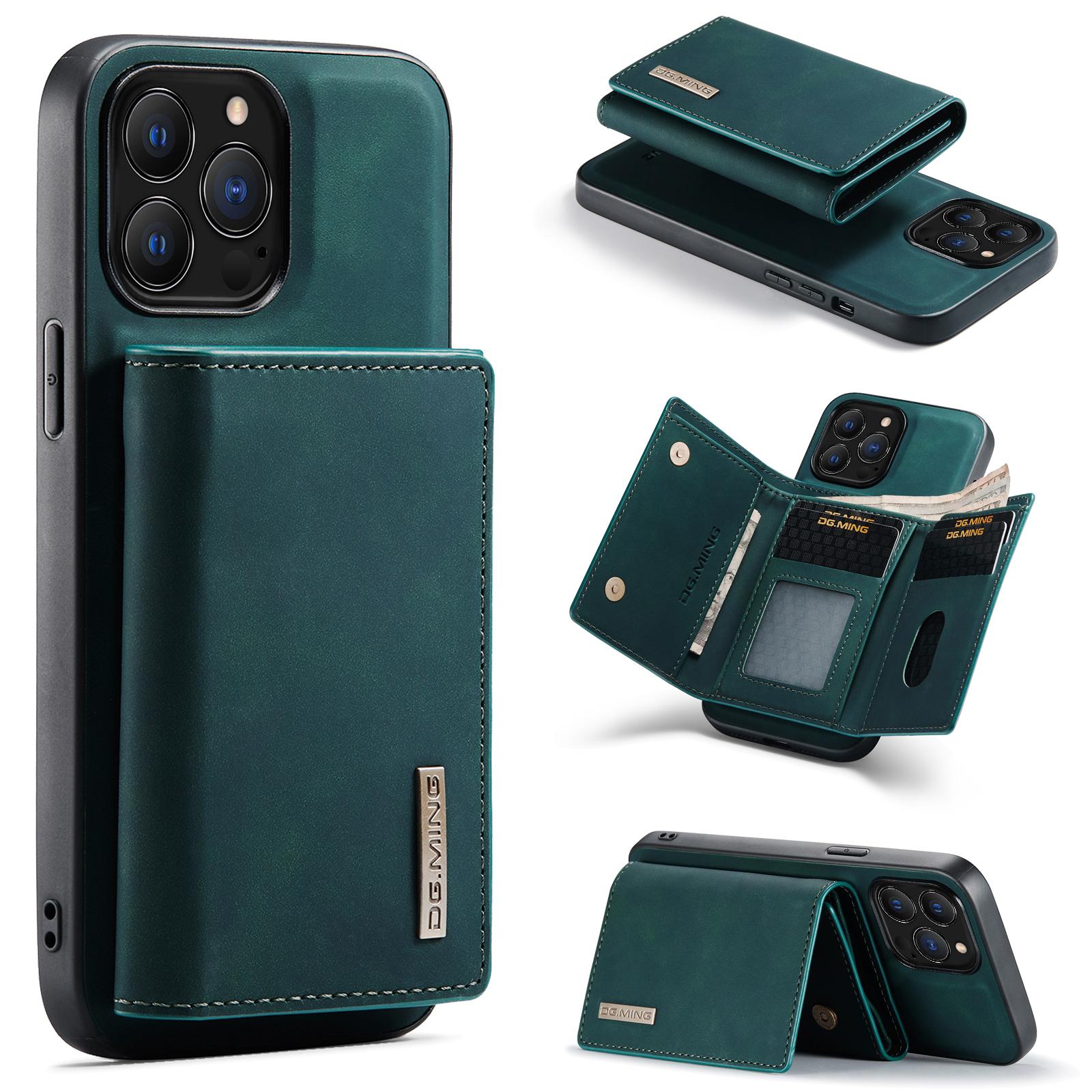 

DG.MING M1 Series for iPhone 16 Pro Max Case Kickstand PU Phone Cover with Detachable Wallet B