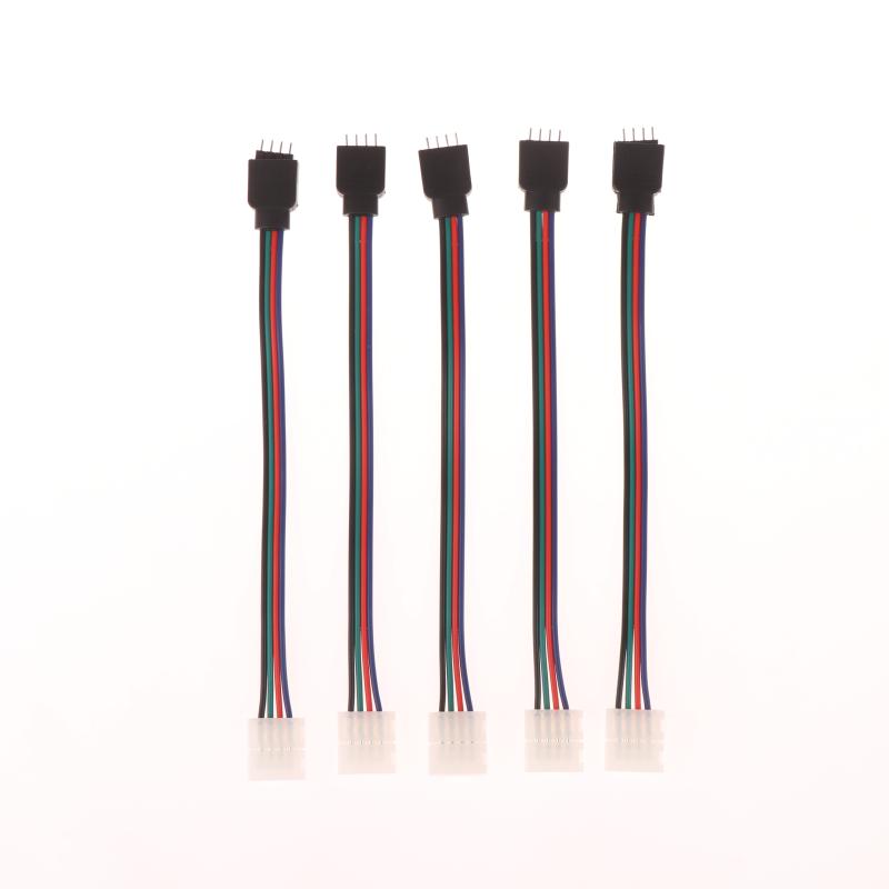 1/5Pcs 4 Conductor Connector For Rgbw Led Strips 16.5Cm Rgb 4 Pin Led Strip Light Connectors Strip To Power Adapter