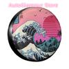 The Great Retro Wave Spare Wheel Tire Cover Case for Mitsubishi Pajero Vaporwave Streetwear Hip Hop Surf Vehicle Accessories