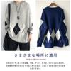 Tiernyueth Round Neck Argyle Knit Long Pullover Check Plus Sizes Perfect for or the Office Women's Sweater, Sleeves, Mid-Length, Top, Pattern,
