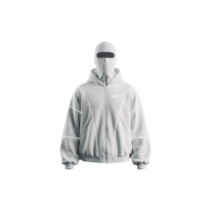 Unisex Oversized Kapuzen-Balaklava-Stil Sweatshirt Mit Reflektierenden Streifen Lässige Streetwear Herbstjacke