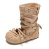 Thick-soled shallow-mouth single shoes for women's summer 2026 new retro French soft-soled two-wear short boots