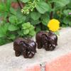 1/2 PCS Carved Home Decor Fairy Garden Animal Figurines Miniature Craft Elephant Statue Natural Wood