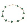 Collar de Trébol de Cuatro Hojas de 15 mm Joyería de Acero de Titanio Cadena para Suéter
