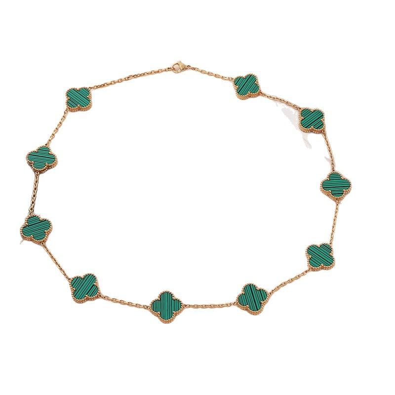 Collar de Trébol de Cuatro Hojas de 15 mm Joyería de Acero de Titanio Cadena para Suéter