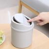 Mini Desktop Bin Small Trash Can Tube with Cover Bedroom Trash Can Garbage Can Clean Workspace Storage Box Home Desk Dustbin
