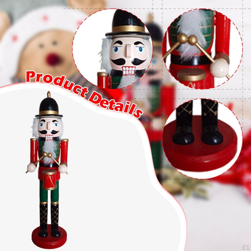 Wooden Nutcracker Decor Ornament Christmas Decor, Tabletop Decoration 14 Inch for Shelves