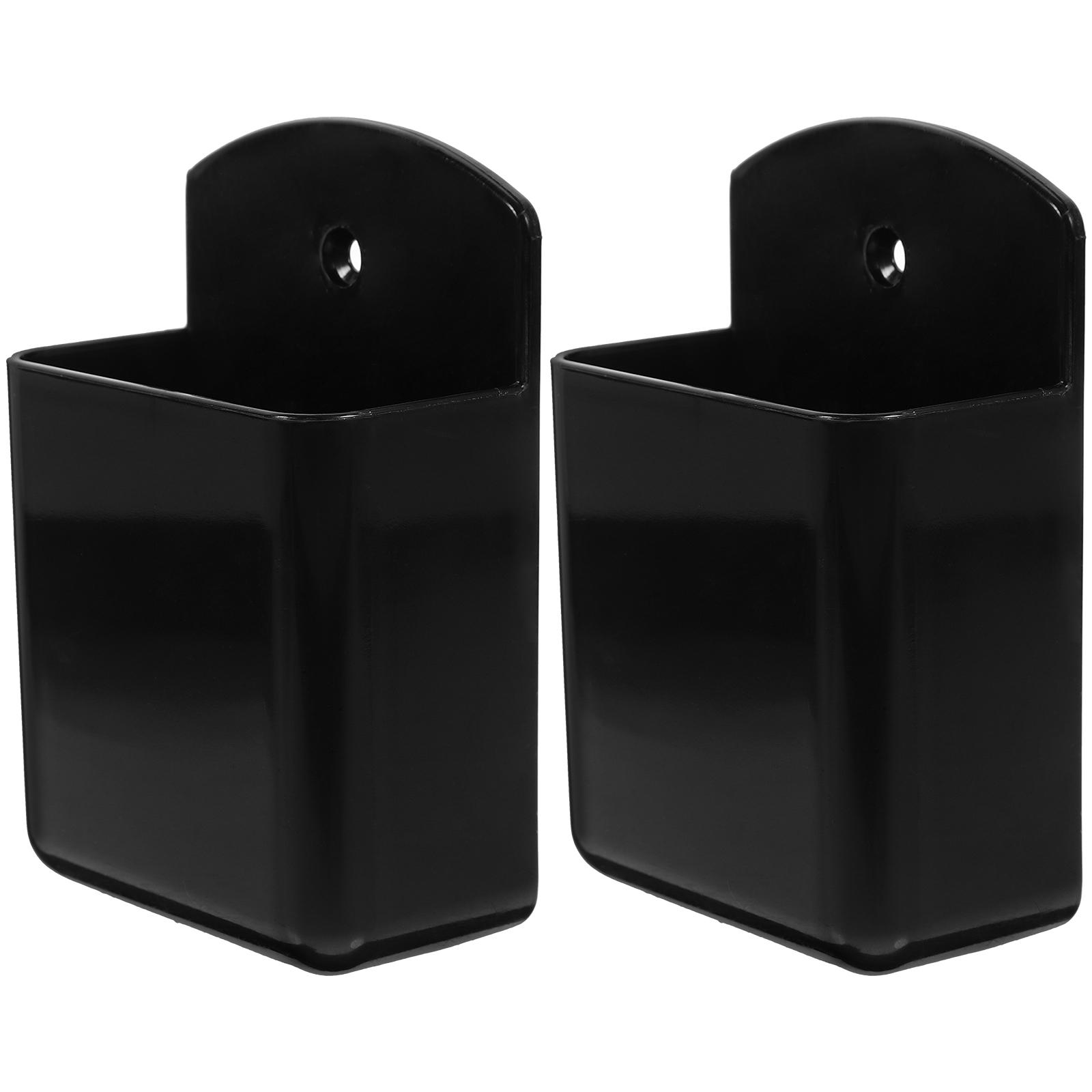 

2Pcs White Remote Holder Wall Mount Storage Box ganizer Bracket Remote Control Holder Wall Storage Home Garden Storage Boxes 10.00X6.40X3.10CM чёрный