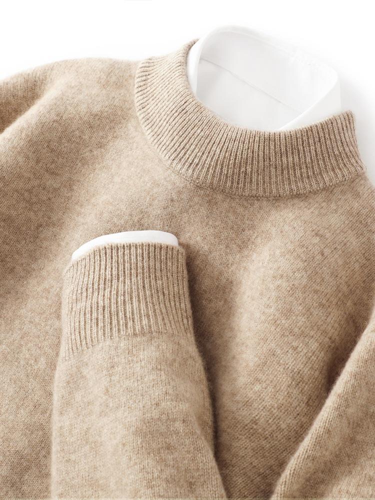 Autumn And Winter Cashmere Men'S Semi-Turtleneck Double-Strand Thread Thickened Business First-Line Ready-To-Wear Cashmere Sweater
