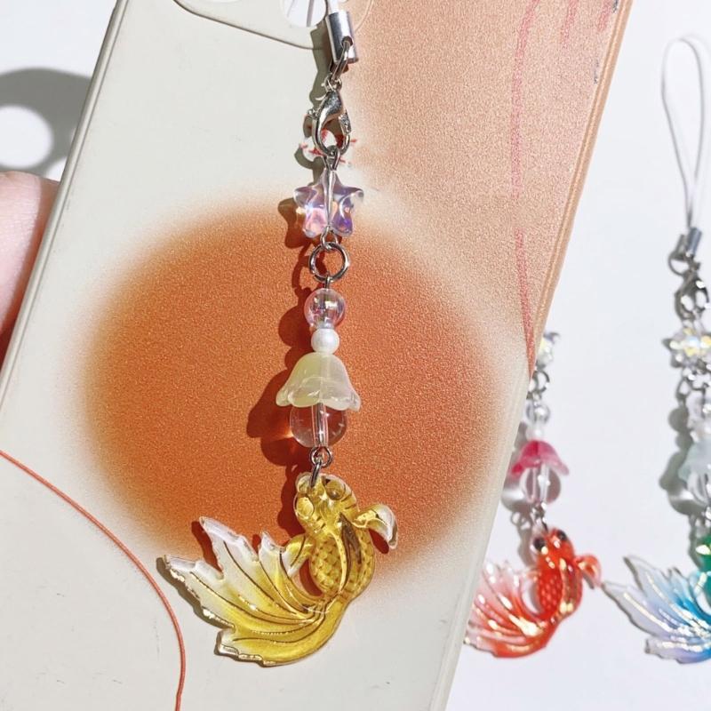 Acrylic Fish Keychain For Keys Bags Multi Purpose Decoration Gift Phone Lanyard With Shatterproof Feature