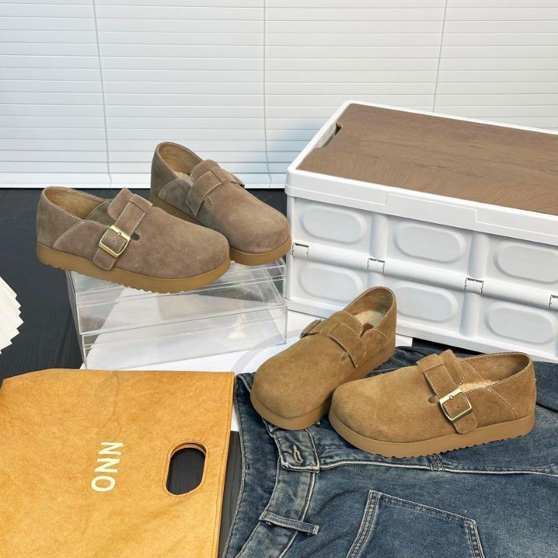 Platform women's shoes new autumn and winter wear one pedal lazy single shoes Boken bag head half slippers