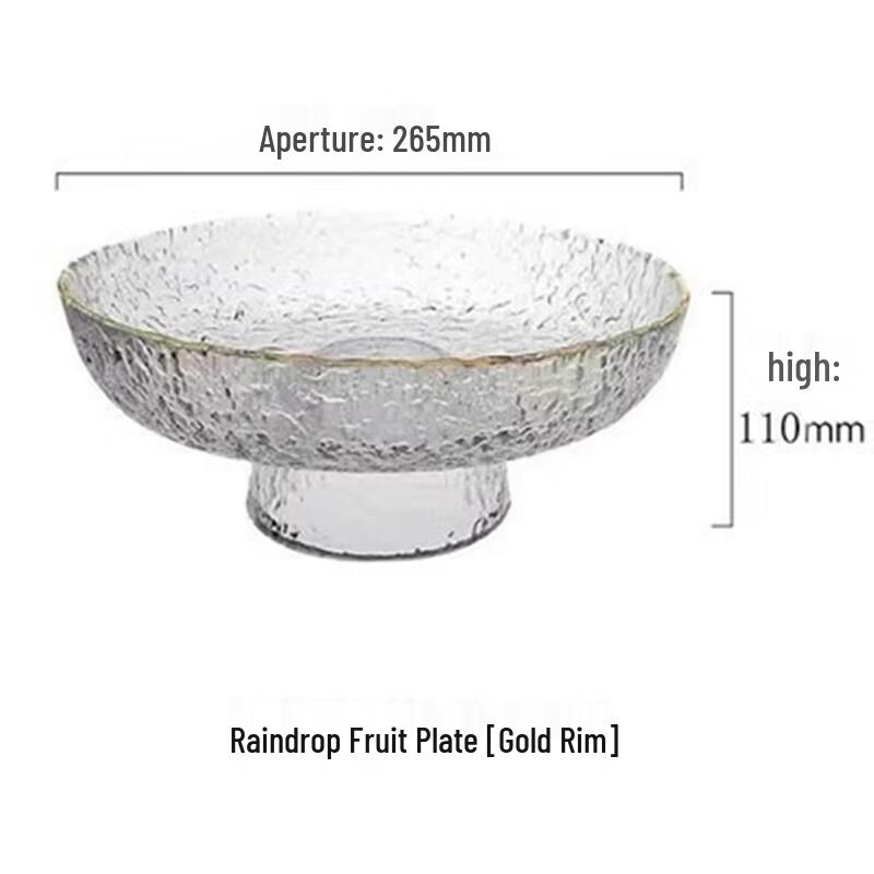 abay Hammered Glass Footed Fruit & Dessert Plate