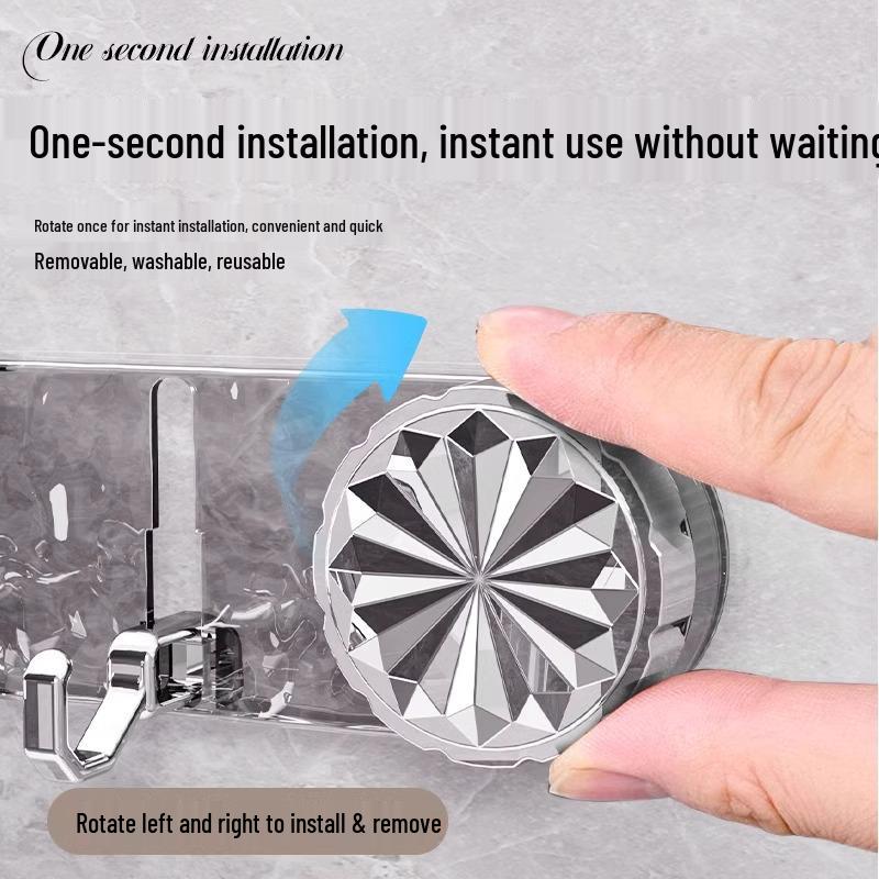 Rotating Suction Cup Bathroom Hooks - No Drill Towel Storage Shelf