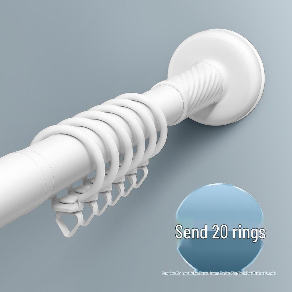 Silent Curtain Track with Punch-Free Installation - Balcony Side & Top Mount Slide Rail with Pulley and Hook Guide.