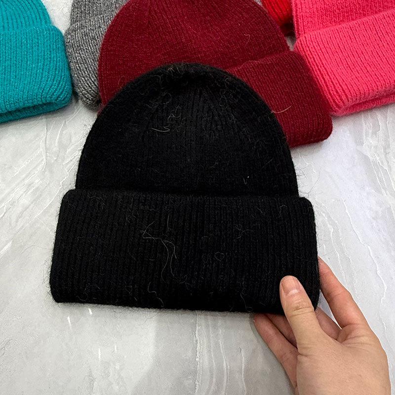 Hat Women's Autumn and Winter Wool Hat Casual Warm Versatile ins Knitted Hat Solid Color Light Board Cold Hat Men's Trend