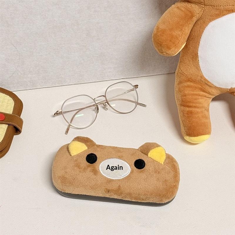 

Bear Plush Glasses Case Cartoon Anime Sunglasses Case Organizer Cute Kawaii Glasses Box Spectacle Eyeglass Cases коричневый