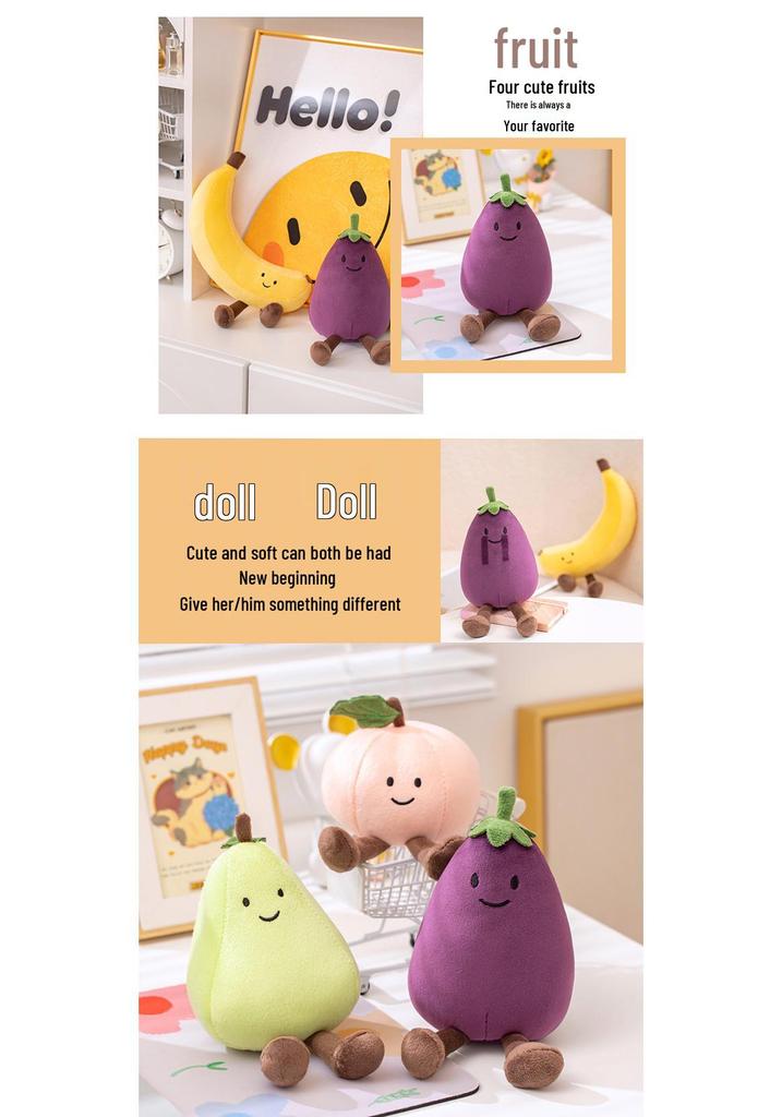 Eggplant Plush Toy: Jelly Fruit-Themed Doll for Kids and Restaurant Decoration