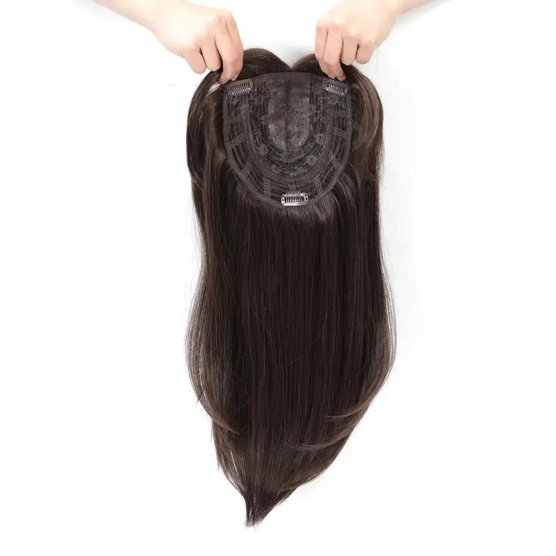 2025 New Style Women Hair Extensions Breathable Invisible Mono Toupee With Clip Synthetic Hair Toppers for Women