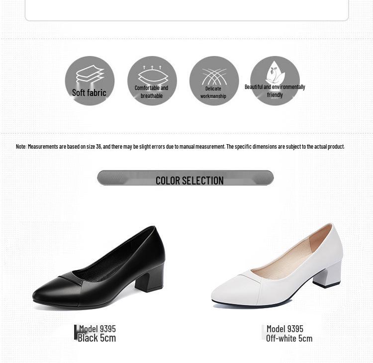 Spring & Autumn 2022 Chunky Heel Soft Leather Mom Shoes - Comfortable Low-Cut for Middle-Aged & Elderly Women