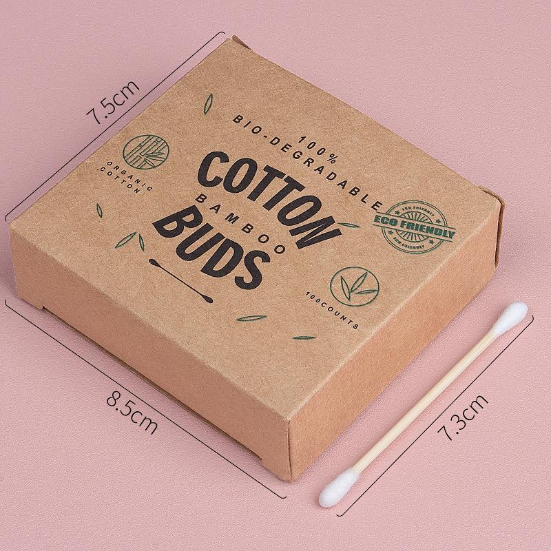 Disposable Double-Headed Wooden Cotton Swabs, Boxed Cleaning Cotton Swabs, Ear Sticks, Multi-Purpose Nursing Cotton Swabs