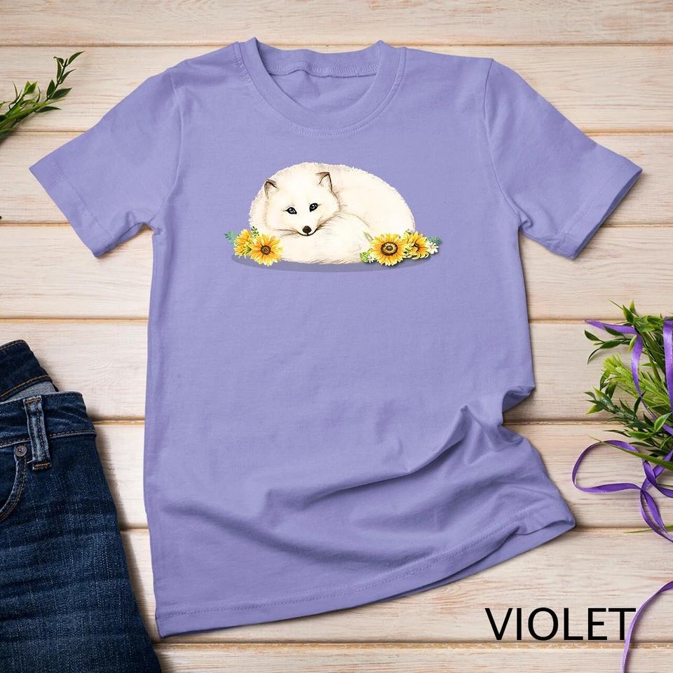 Arctic Fox Flower T-Shirt Unisex T-shirt 13 M