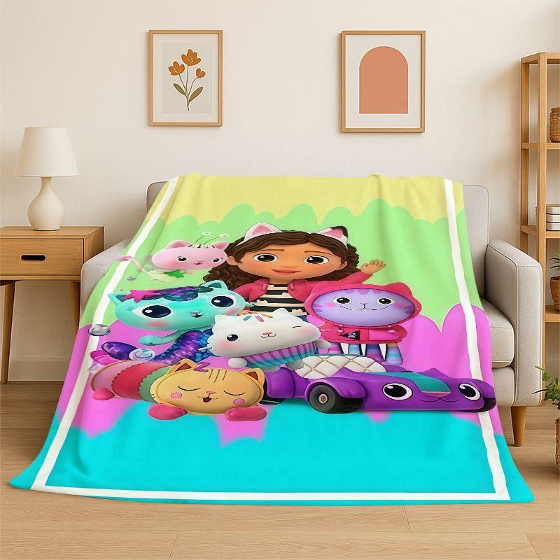 Cute Gabbys Dollhouse Cartoon Girl Soft Flannel Throw Blanket,Warm Cozy Blanket for Bed,Couch,Sofa,Bedroom,Living Room,Picnic