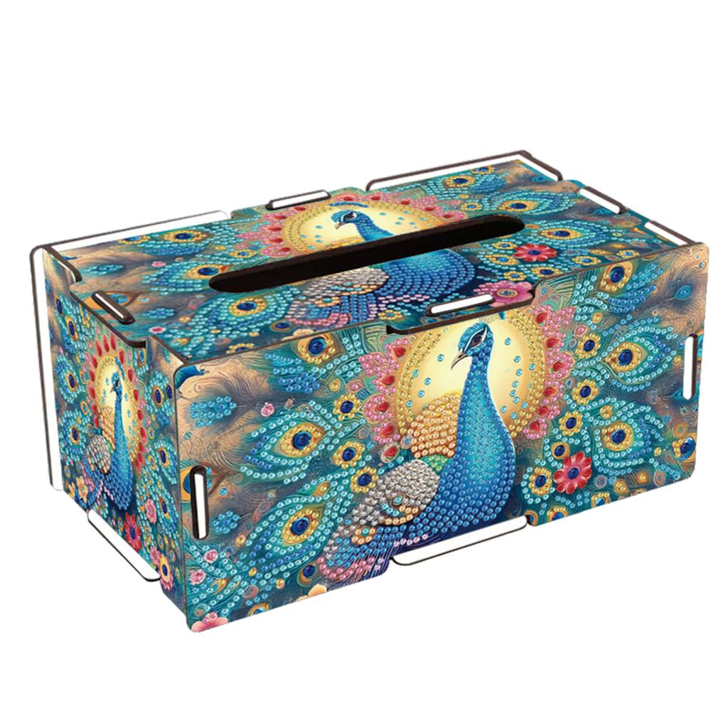 Wooden 5D Diamond Painting Tissue Holder 5D DIY Diamond Handmade Tissue Holder DIY Diamond Tissue Box for Living Room Decor
