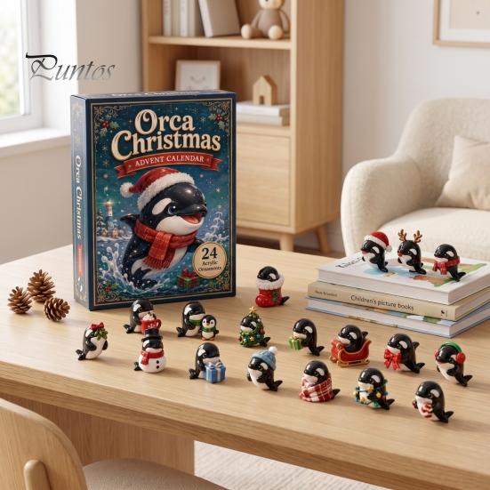 Christmas Party Favors for Children 2026 Ocean Creature Advent Calendar, 24-Day Acrylic Ornament Set with Holiday Decoration Bedroom Marine