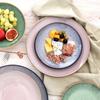 Talerz Obiadowy Duży Płytki Płaski na Obiad Ceramiczny Różowy 27 cm