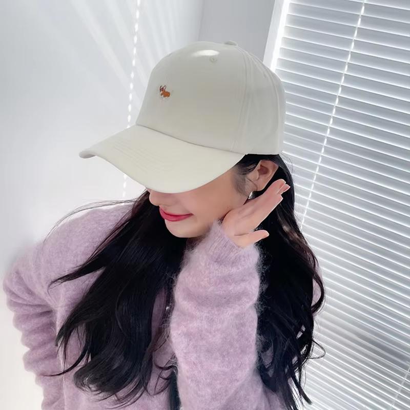 Cute Cartoon Animals Embroidery Baseball Cap For Women Soft Cotton Snabpack Solid Color Visors Hat Lovely Kawaii Sports Caps